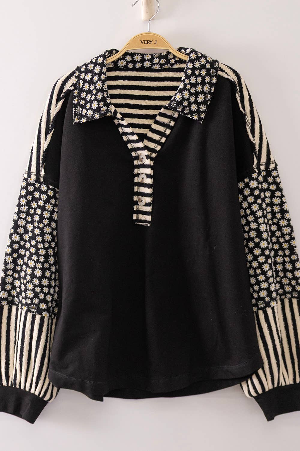 Daisy Stripe Contrast Top