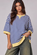 Oversized Stripe Casual Knit Top