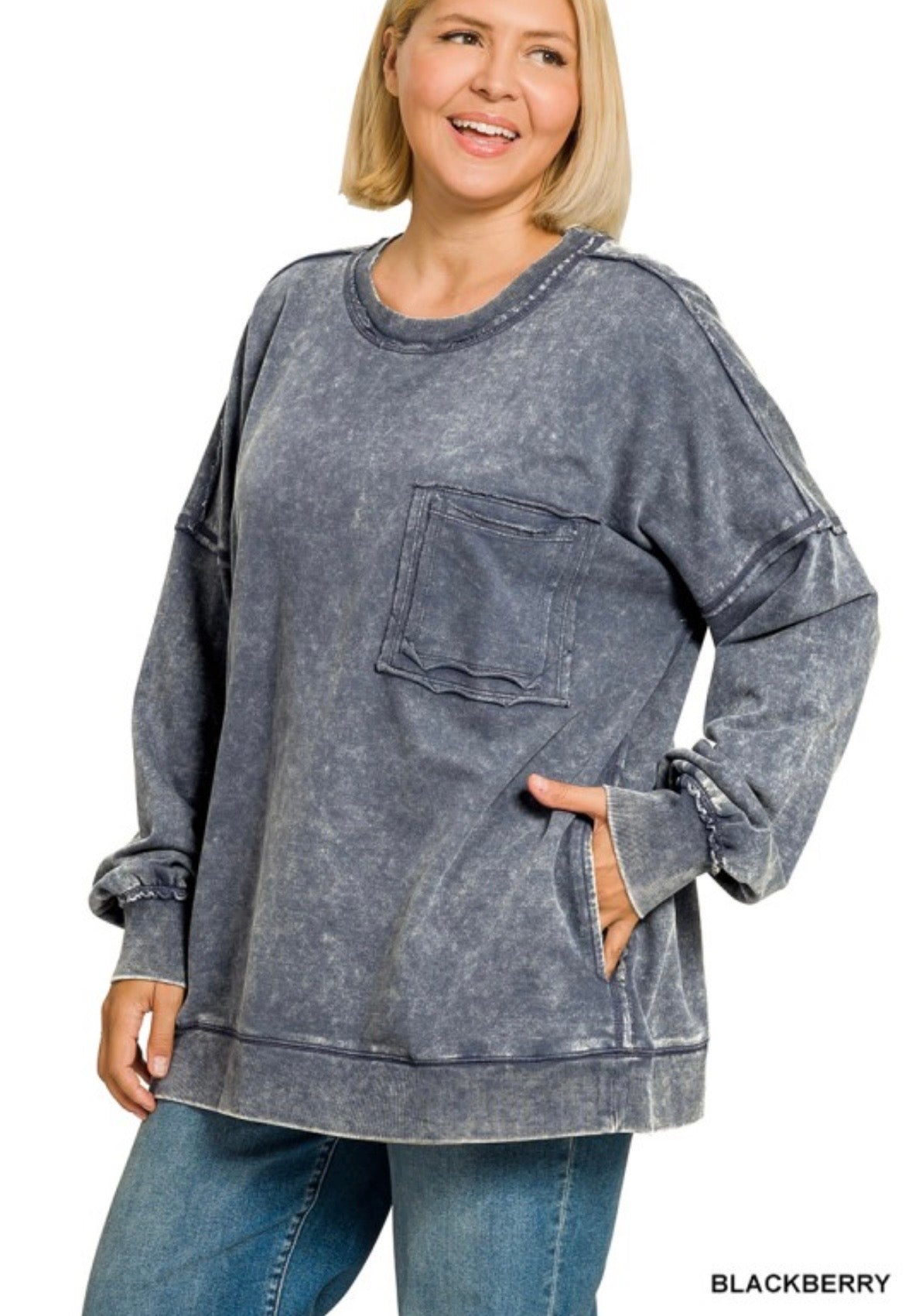 Plus French Terry Pocket Pullover