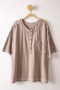 Mineral Washed Oversized Comfy Knit Top