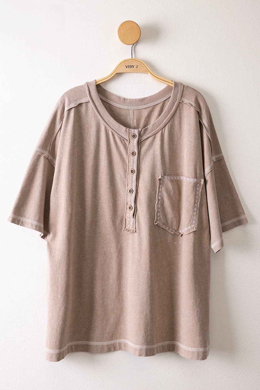 Mineral Washed Oversized Comfy Knit Top