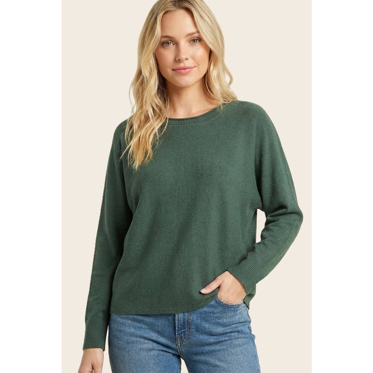 DOLMAN SLEEVE SOLID SWEATER