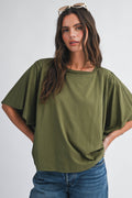 Boxy Dolman Short Sleeve Top Tee