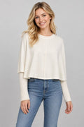 Layered Capelet Sleeve Sweater