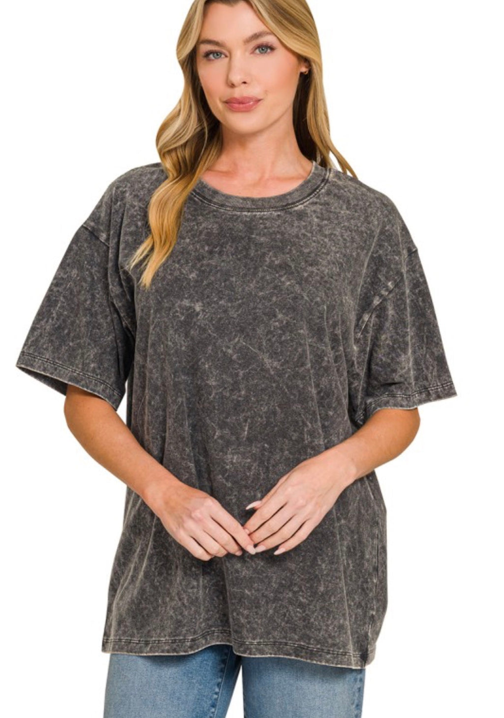 Washed Short Sleeve Top