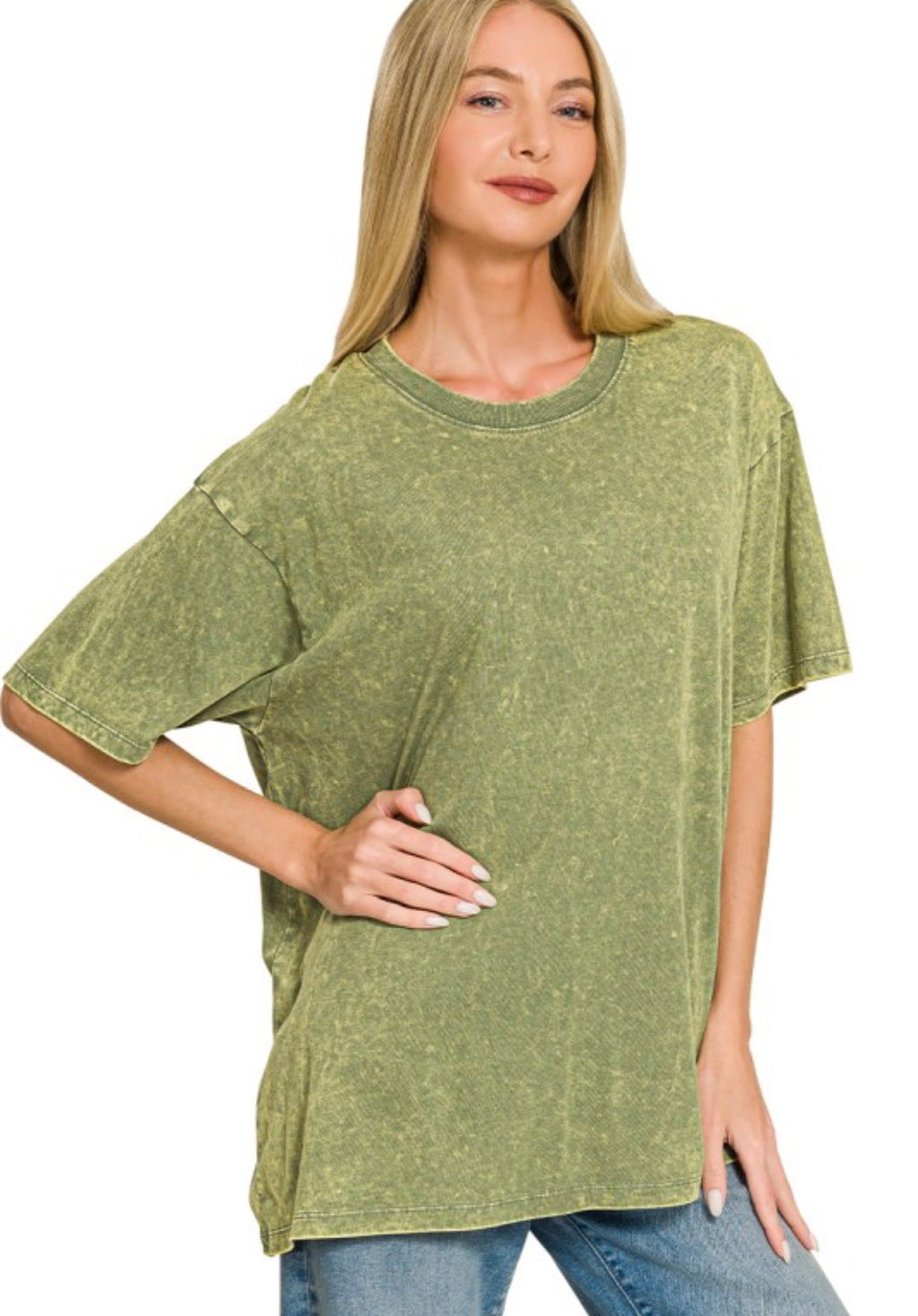 Washed Short Sleeve Top