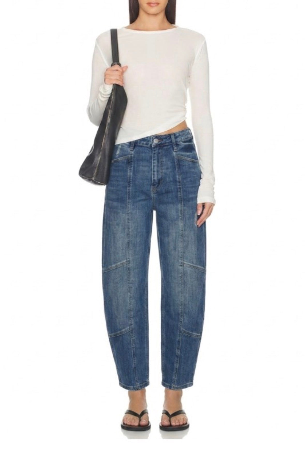 High Rise Relaxed Barrel Jeans