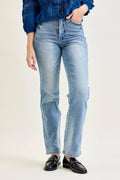 Judy Blue HW Tummy Control Contrast Wash Straight