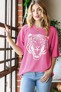 URBAN RIBBED TOP WITH TIGER PRINT