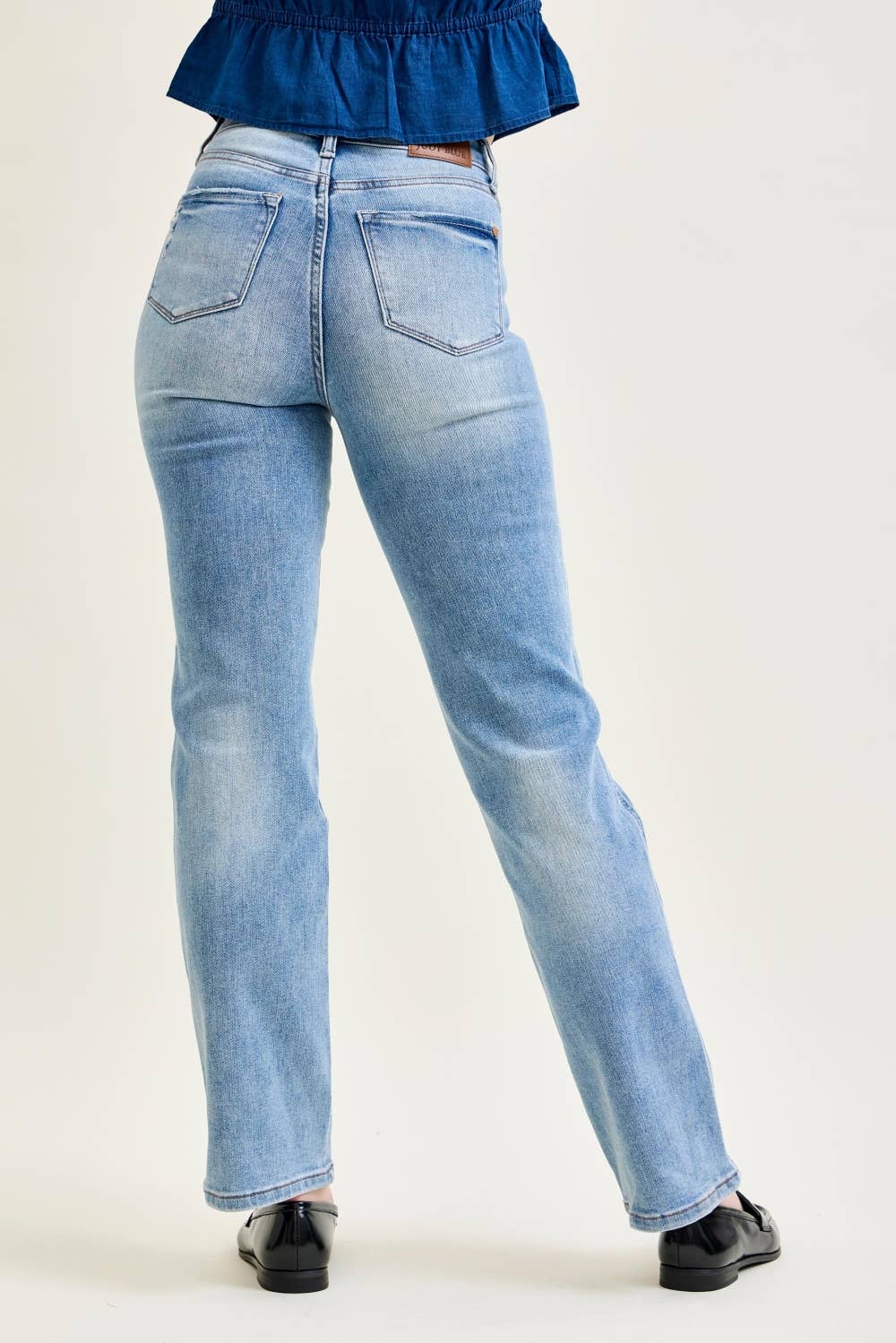 Judy Blue HW Tummy Control Contrast Wash Straight